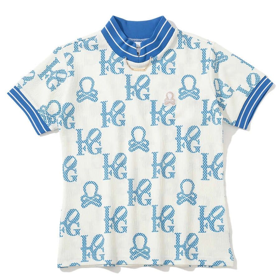 Áo golf nữ tay ngắn Ever Monogram Mock Neck Tee MLW-5A-AA04 (White) |Áo golf nữ tay ngắn Ever Monogram Mock Neck Tee MLW-5A-AA04 (White) | MARK & LONA