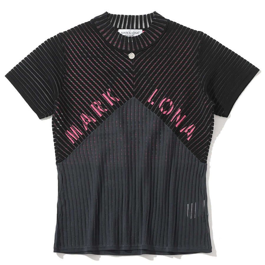 Áo golf nữ tay ngắn Dual Tone Ribbed Knit MLW-5A-AB06 (Black) | MARK &Áo golf nữ tay ngắn Dual Tone Ribbed Knit MLW-5A-AB06 (Black) | MARK & LONA