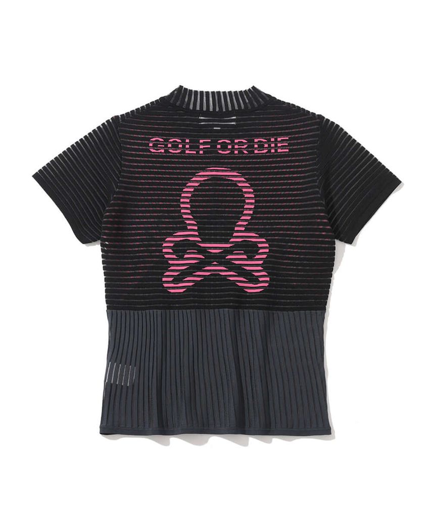 Áo golf nữ tay ngắn Dual Tone Ribbed Knit MLW-5A-AB06 (Black) | MARK &