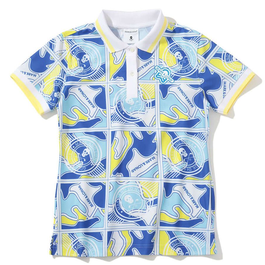 Áo golf nữ tay ngắn Gauge Block Pattern Polo MLW-5A-AP01 (Blue) | MARKÁo golf nữ tay ngắn Gauge Block Pattern Polo MLW-5A-AP01 (Blue) | MARK & LONA