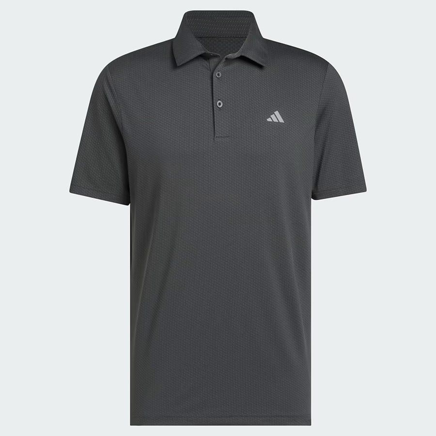 Áo golf nam tay ngắn PERFORMANCE TEXTURED POLO Carbon/Black KC1118 | AÁo golf nam tay ngắn PERFORMANCE TEXTURED POLO Carbon/Black KC1118 | Adidas