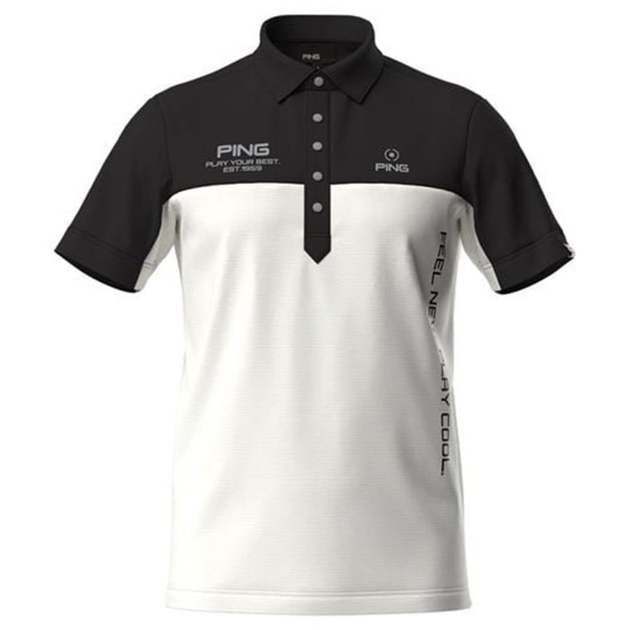 Áo golf nam tay ngắn BLACK WHITE 621-4160388-010 | PINGÁo golf nam tay ngắn BLACK WHITE 621-4160388-010 | PING