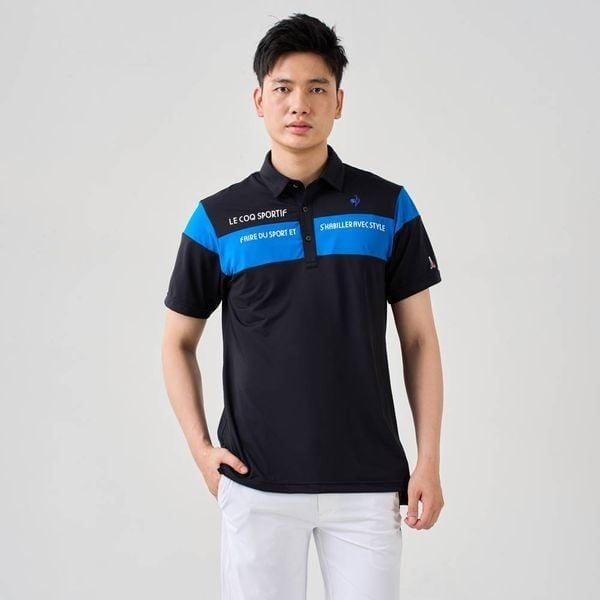 Áo golf tay ngắn nam QGMXJA19V-BK00 | Le Coq Sportif