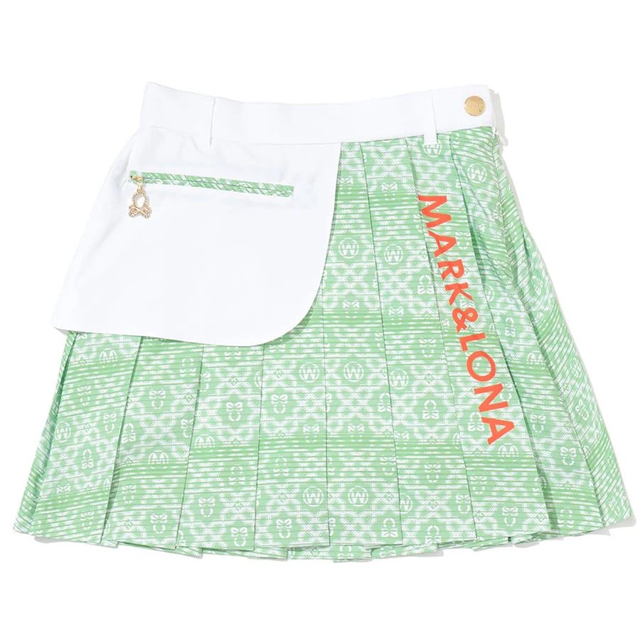 Váy Golf Ritmo Monogram Pleated Skirt GREEN MLW-6A-AE08 | MARK & LONAVáy Golf Ritmo Monogram Pleated Skirt GREEN MLW-6A-AE08 | MARK & LONA