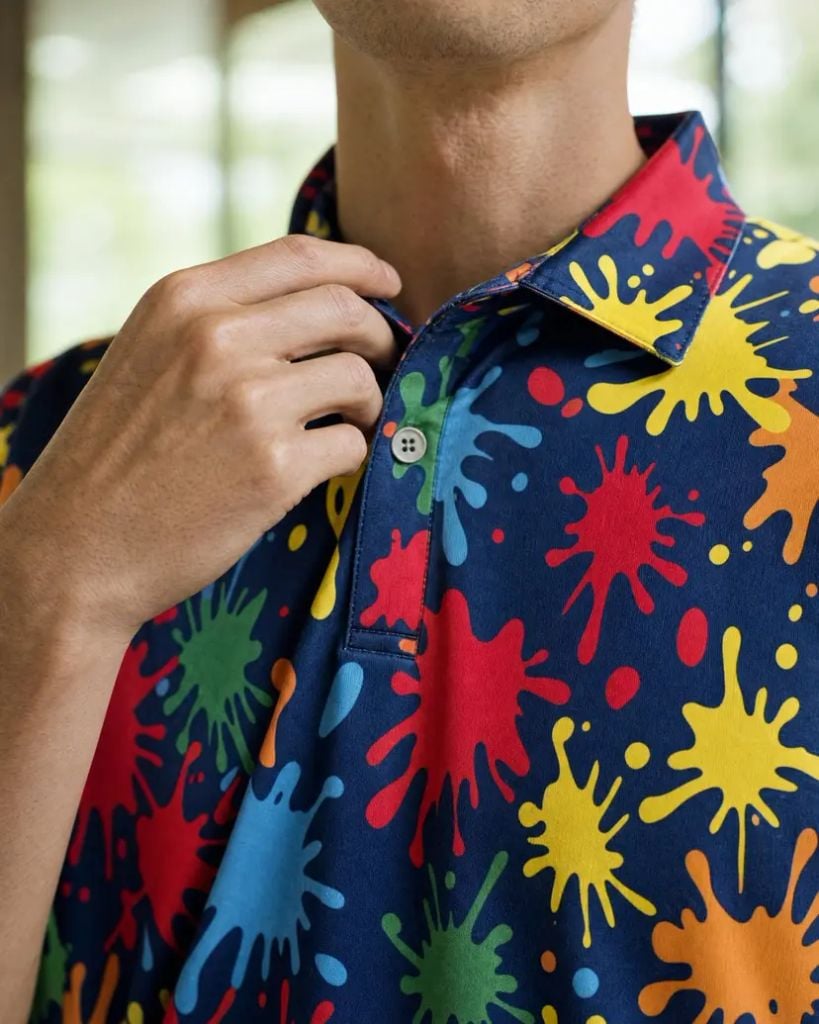 Áo Golf Nam Tay Ngắn Pain Splatter Polo - Ultracool WS1001011-217 | Wi
