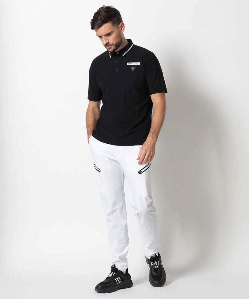 Áo golf nam tay ngắn CD10-CLPL MCM-4A-AP52 (Black) | MARK & LONA