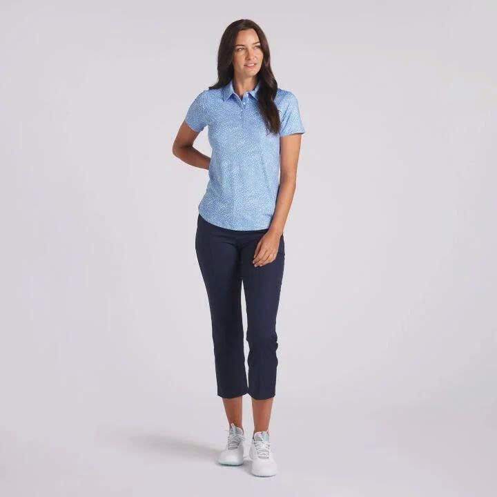 Áo golf nữ tay ngắn W CLOUDSPUN Microdot SS Polo - Blue Skies - White