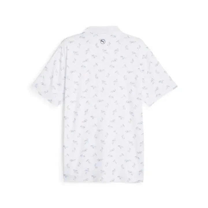 Áo golf tay ngắn nam Cloudspun Echo Polo - White Glow - Navy Blazer 62