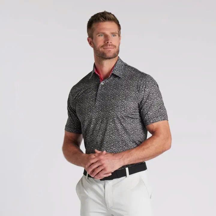Áo golf tay ngắn nam MATTR Piranha Polo - Puma Black - White Glow 6244