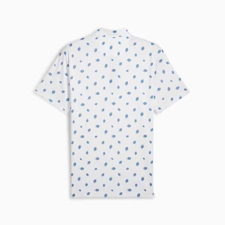 Áo golf nam tay ngắn Pure Love Birdies Polo - White Glow-Blue Horizon