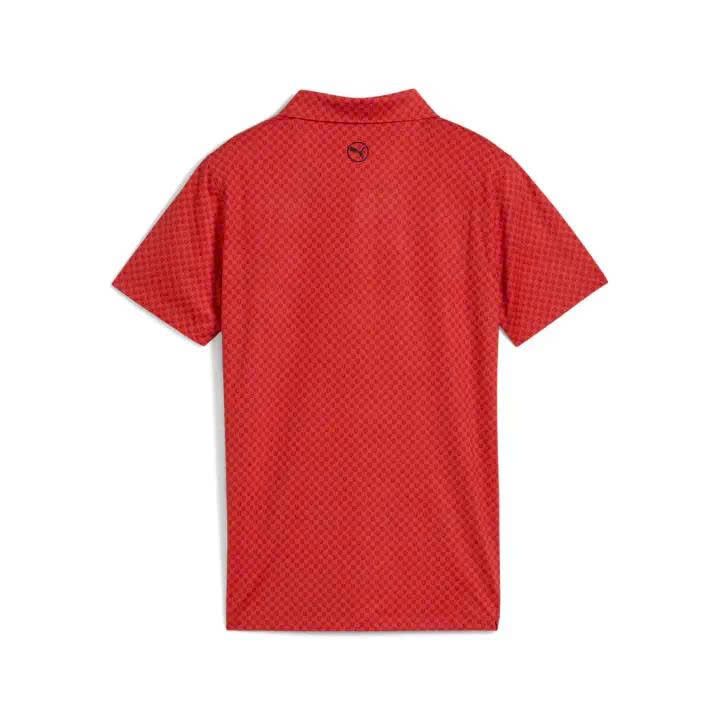Áo golf tay ngắn trẻ em Boys Mattr Micro Floral Polo - Red Fire / Dark