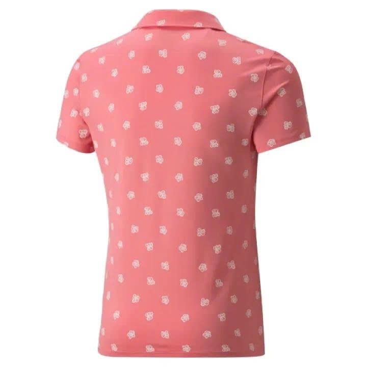 Áo golf tay ngắn trẻ em MATTR Hibiscus Polo Girls - Rapture Rose 53434