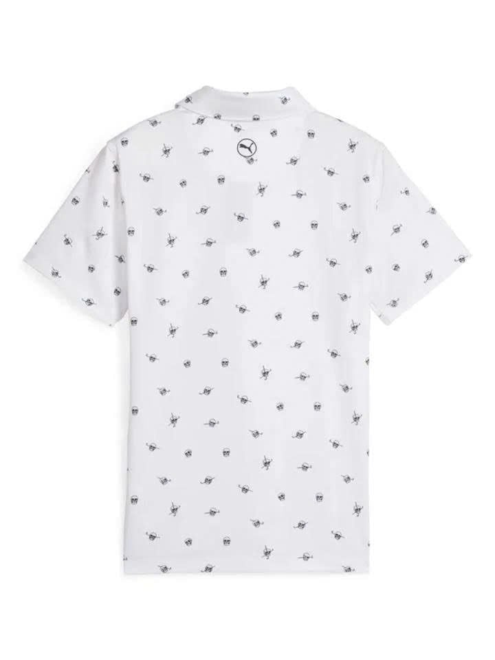 Áo golf tay ngắn trẻ em Mattr Skulls Polo Boys - White Glow-Zen Blue 6