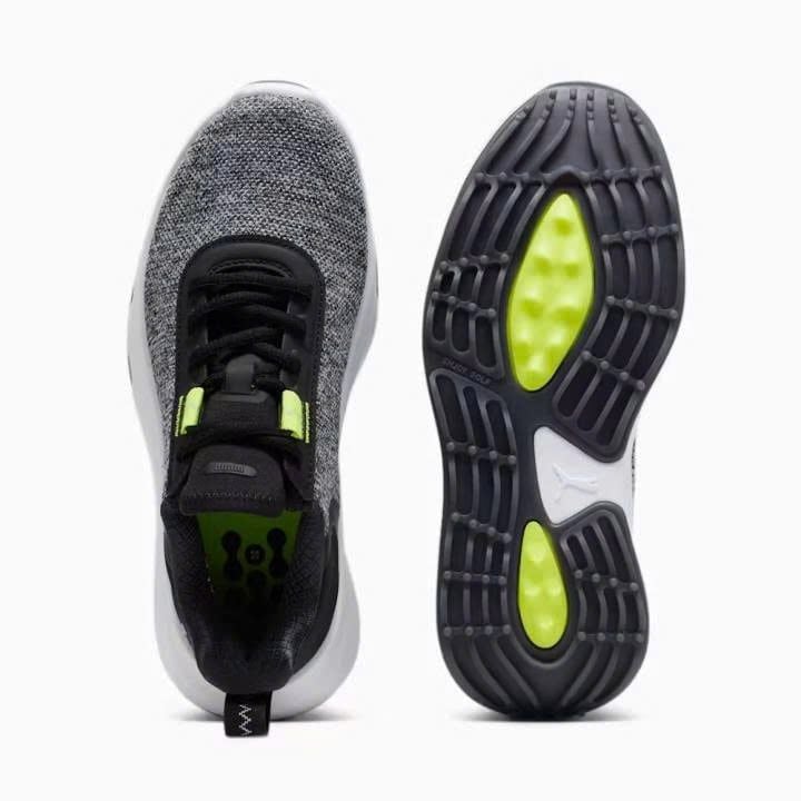 Giày golf trẻ em Fusion Crush Sport JR - Puma Black / Electric Lime 37