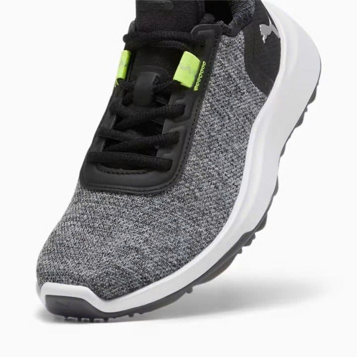 Giày golf trẻ em Fusion Crush Sport JR - Puma Black / Electric Lime 37