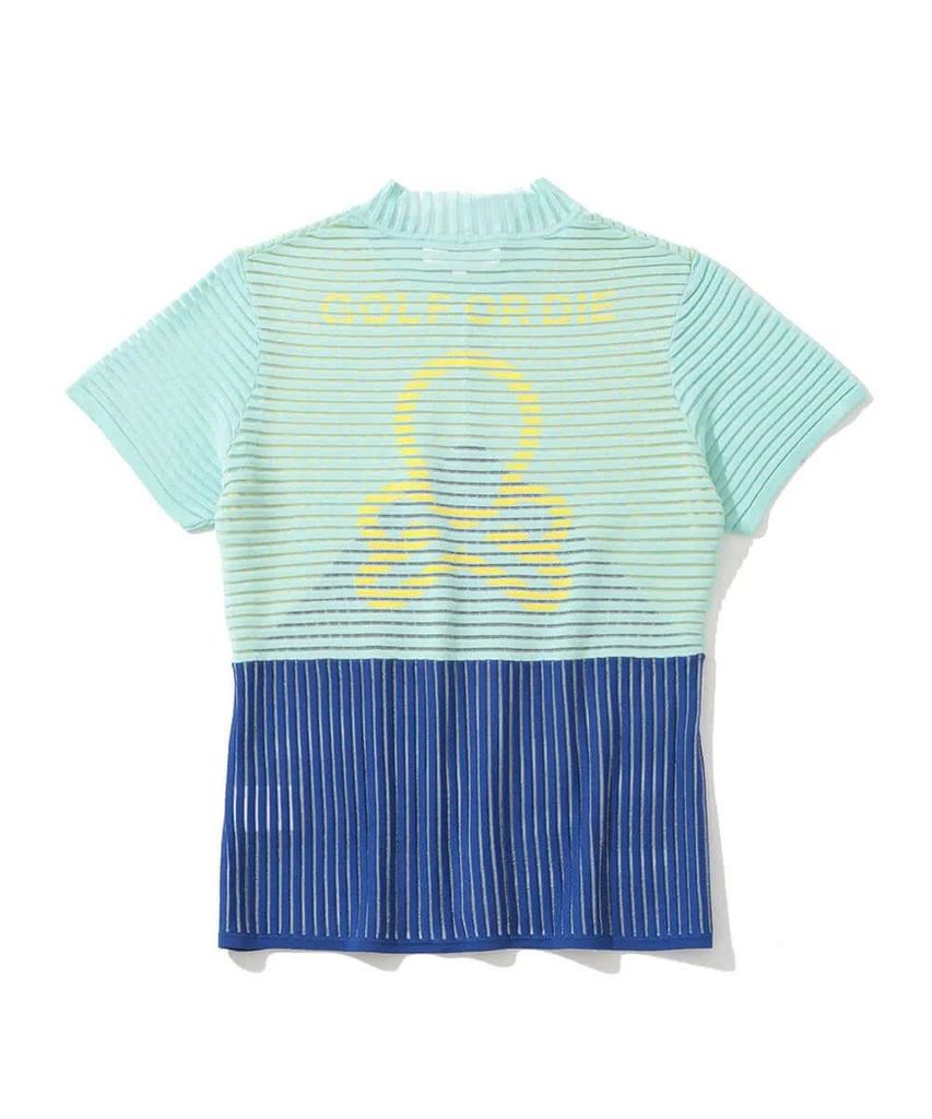 Áo golf nữ tay ngắn Dual Tone Ribbed Knit MLW-5A-AB06 (Mint) | MARK &
