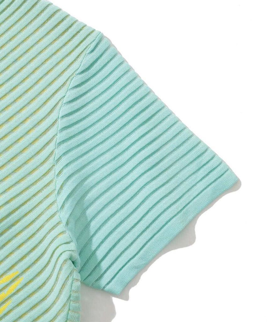 Áo golf nữ tay ngắn Dual Tone Ribbed Knit MLW-5A-AB06 (Mint) | MARK &