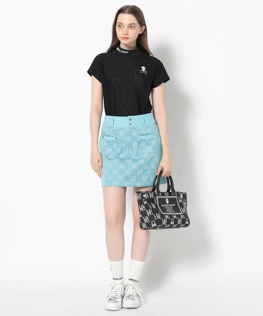 Áo golf nữ tay ngắn Gene Leopard Mock Neck MLW-5A-AA03 (Black) | MARK