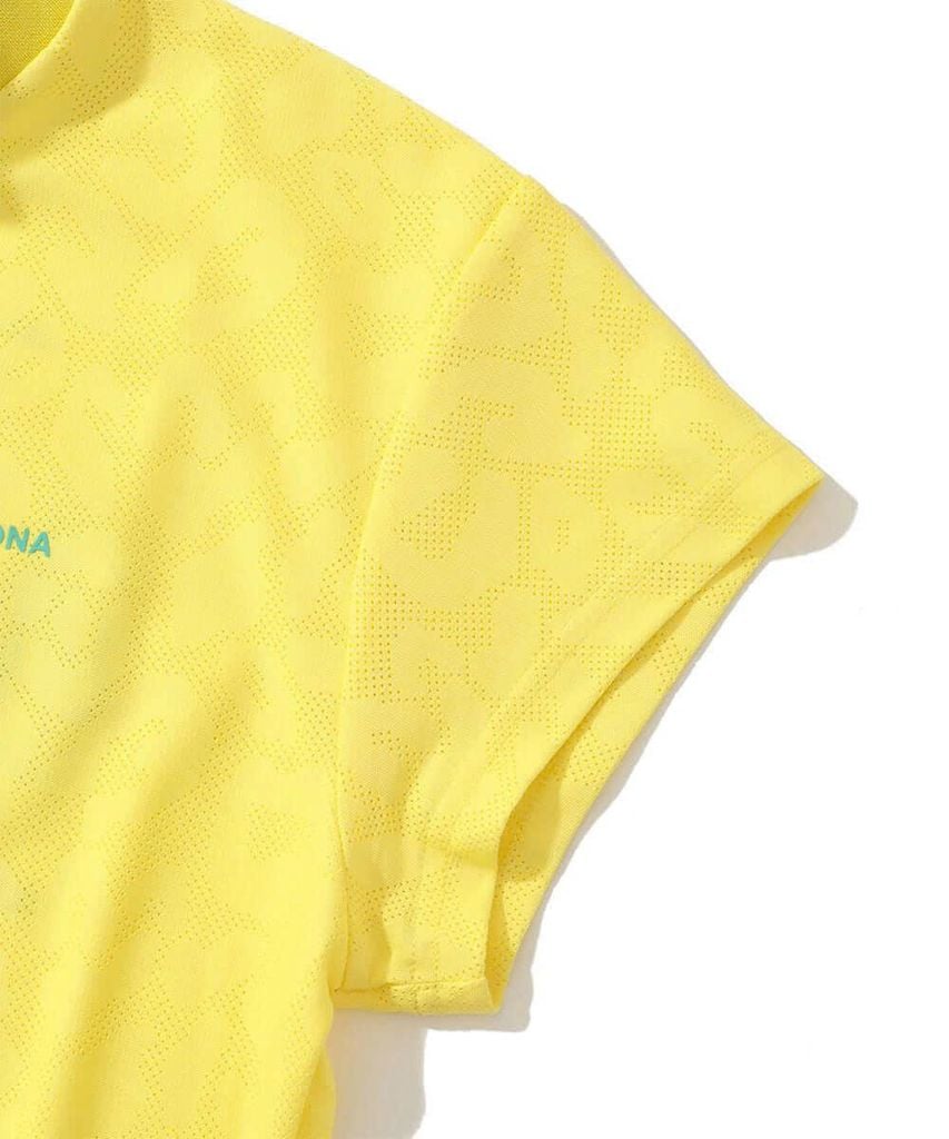 Áo golf nữ tay ngắn Gene Leopard Mock Neck MLW-5A-AA03 (Yellow) | MAR