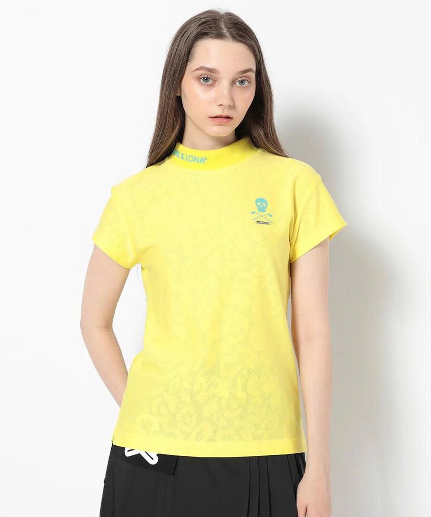 Áo golf nữ tay ngắn Gene Leopard Mock Neck MLW-5A-AA03 (Yellow) | MAR
