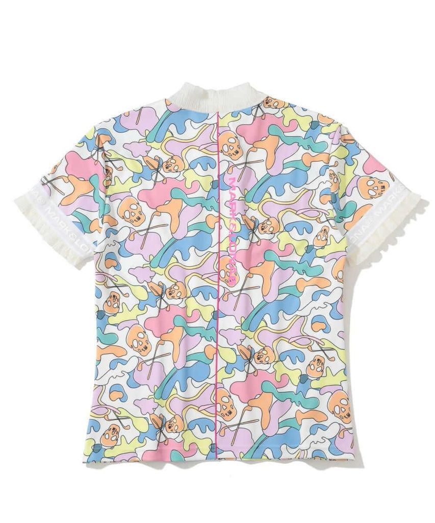 Áo golf nữ tay ngắn Trans Camo Shirring Mock MLW-5A-AA08 (Multi) | MAR