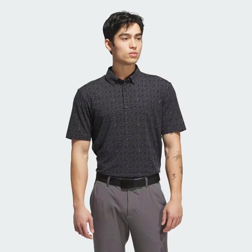 Áo golf nam tay ngắn Ultimate365 Micro Argyle Polo Shirt Black / Carbo
