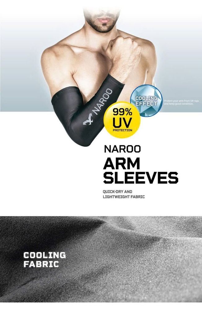 Ống tay chống nắng golf Arm Sleeve - 25 BLACK | NAROO