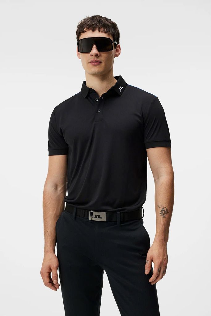 Áo golf nam tay ngắn Jeff Reg Fit Polo BLACK GMJT09170-9999 | J.Lindeb