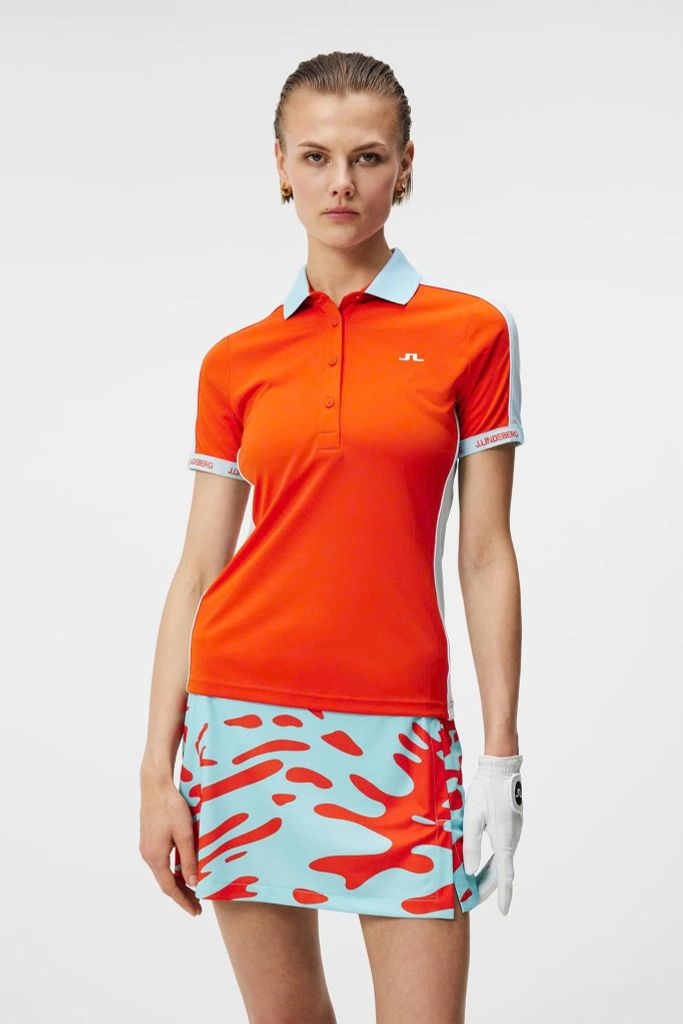 Áo golf nữ tay ngắn Demi Polo Tangerine Tango GWJT09011-G016 | J.Linde