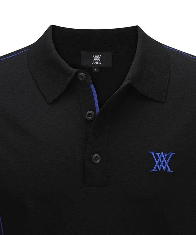 Áo golf nam tay ngắn Short-Sleeved Pullover - Black AGEMMKN02BK | Anew