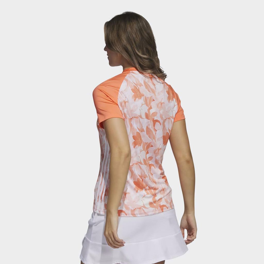 Áo golf nữ tay ngắn Women's Floral Golf Polo Shirt Coral Fusion IB4532