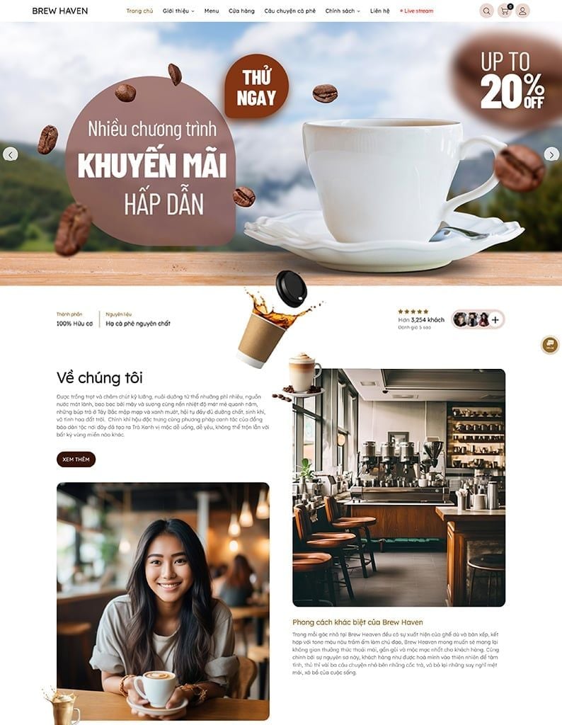 Mẫu website Brew Haven Brew Haven