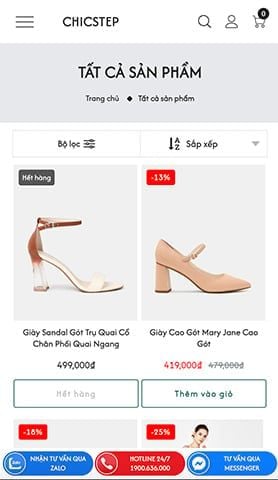 Mẫu website ChicStep