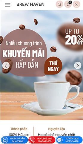 Mẫu website Brew Haven