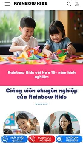 Mẫu website Rainbow Kids