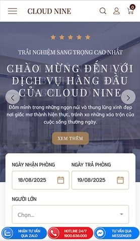 Mẫu website Cloud Nine
