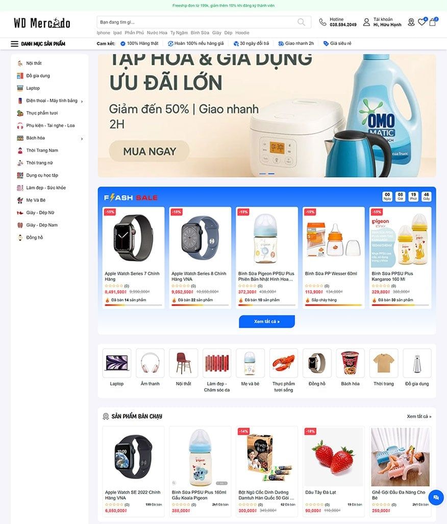 Mẫu website WD Mercado WD Mercado