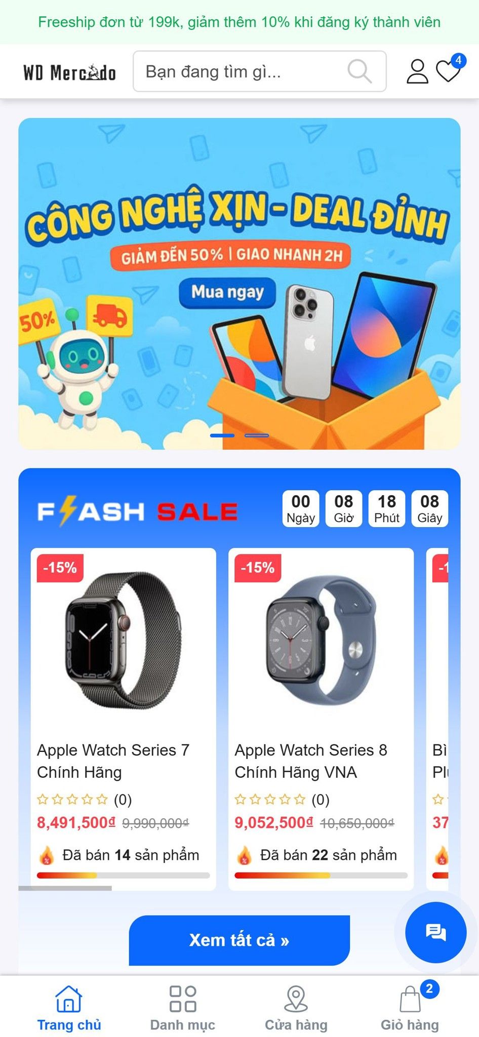 Mẫu website WD Mercado