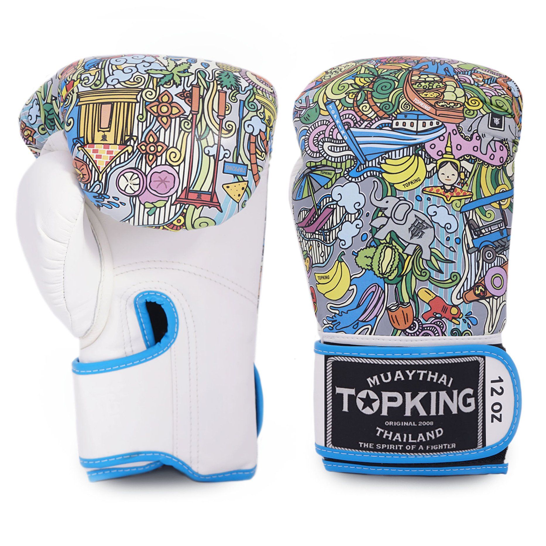 Găng Tay Topking TKBGCT-1T1 Thai Culture Boxing Gloves - White