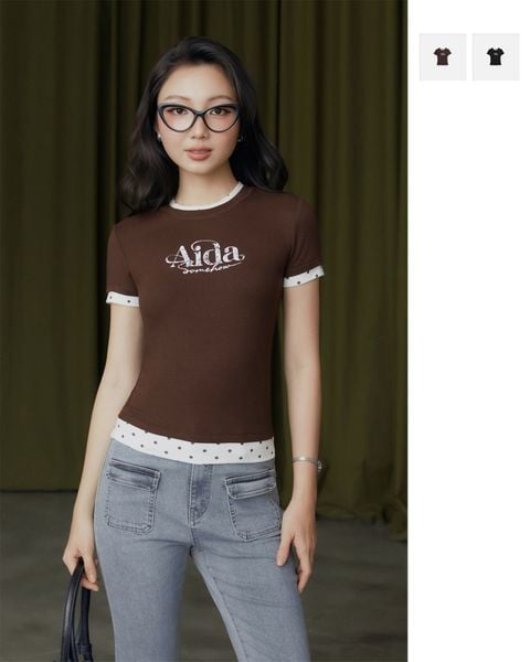 Áo Thun Aida Polka Dot