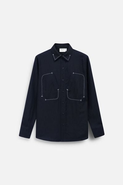 Áo Sơ Mi Relaxed Contrast Stitch Pocket