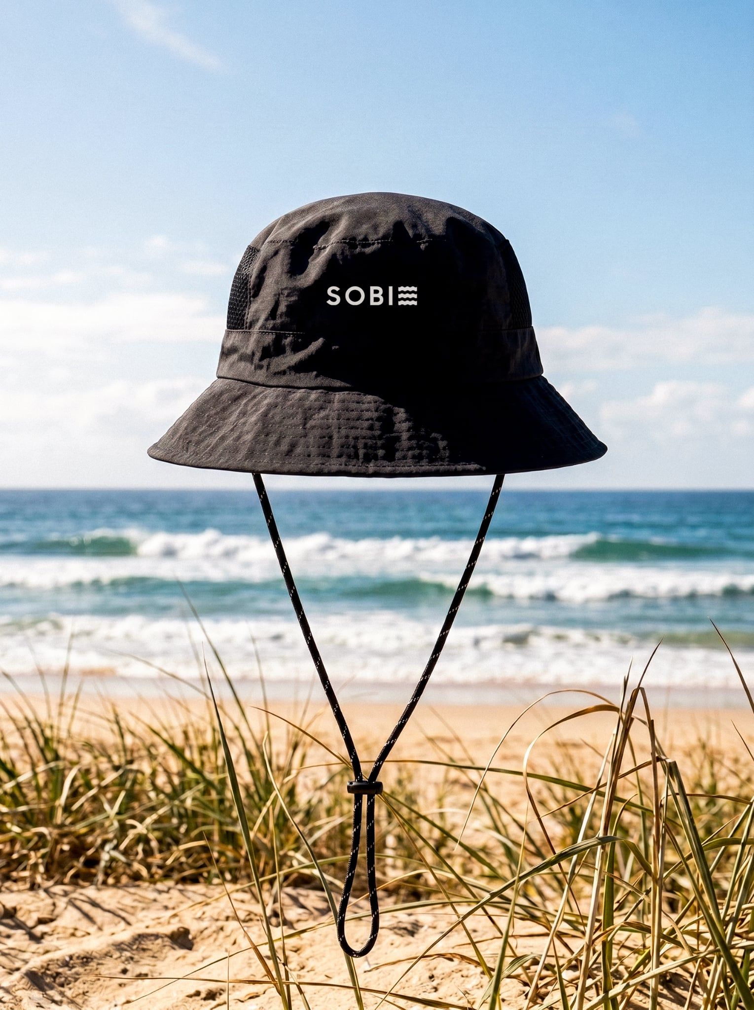 Nón chống nắng đi biển SOBIE Beach Hat Black