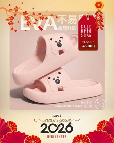 Dép Nhựa Nữ Quảng Châu Bigsize 36-45 Nhựa EVA Đế Bám Nền 1617N Trắng / Hồng / Đen, Dép Đi Mưa, Dép Đi Trong Nhà