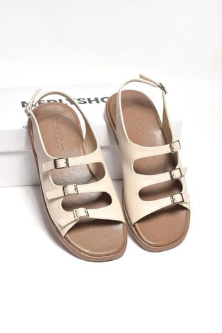 andal Bệt Màu Kem Nâu, Dép Sandal Nữ, Xăng Đan Bigsize Nữ