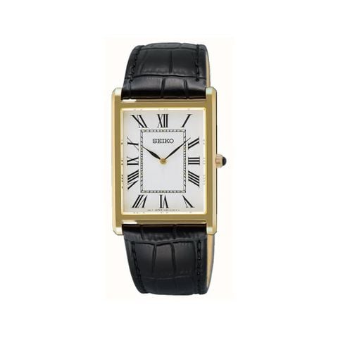 Đồng hồ nam Seiko tank mạ vàng mặt vuông kính sapphire SWR104P1 máy quartz SWR104