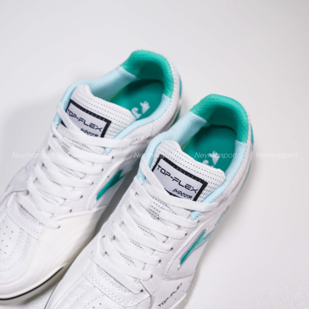 Giày đá bóng Futsal Joma Top Flex 2502 - White/Turquoise - TOPW2502IN