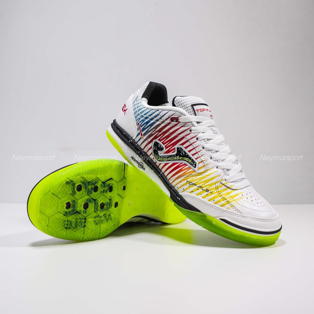 Giày đá bóng Futsal JOMA Top Flex Rebound 2576 - White/Yellow/Red TORW2528IN
