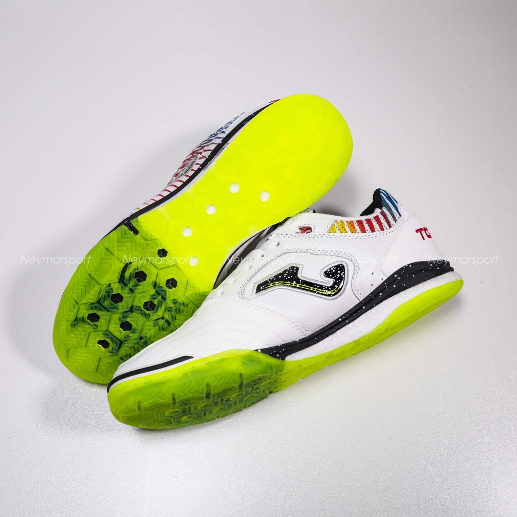 Giày đá bóng Futsal JOMA Top Flex Rebound 2576 - White/Yellow/Red TORW2528IN