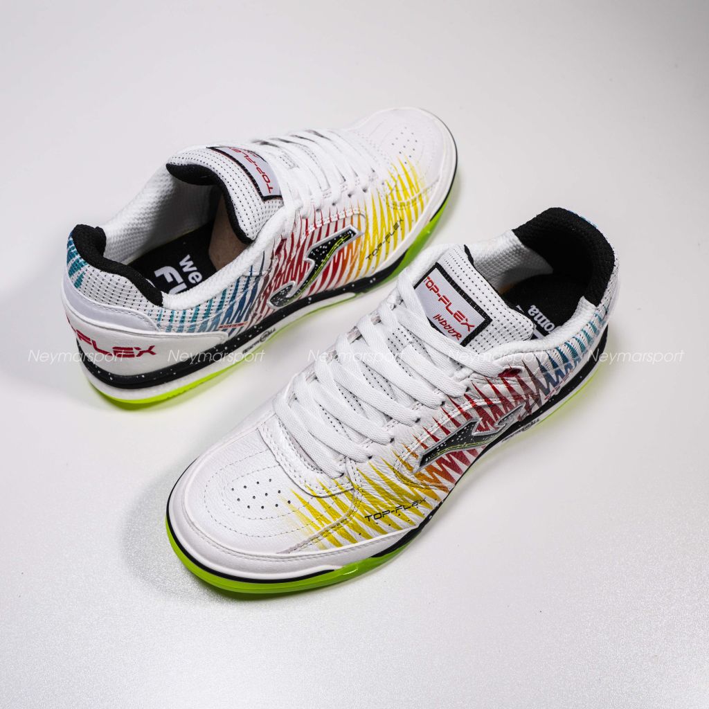 Giày đá bóng Futsal JOMA Top Flex Rebound 2576 - White/Yellow/Red TORW2528IN
