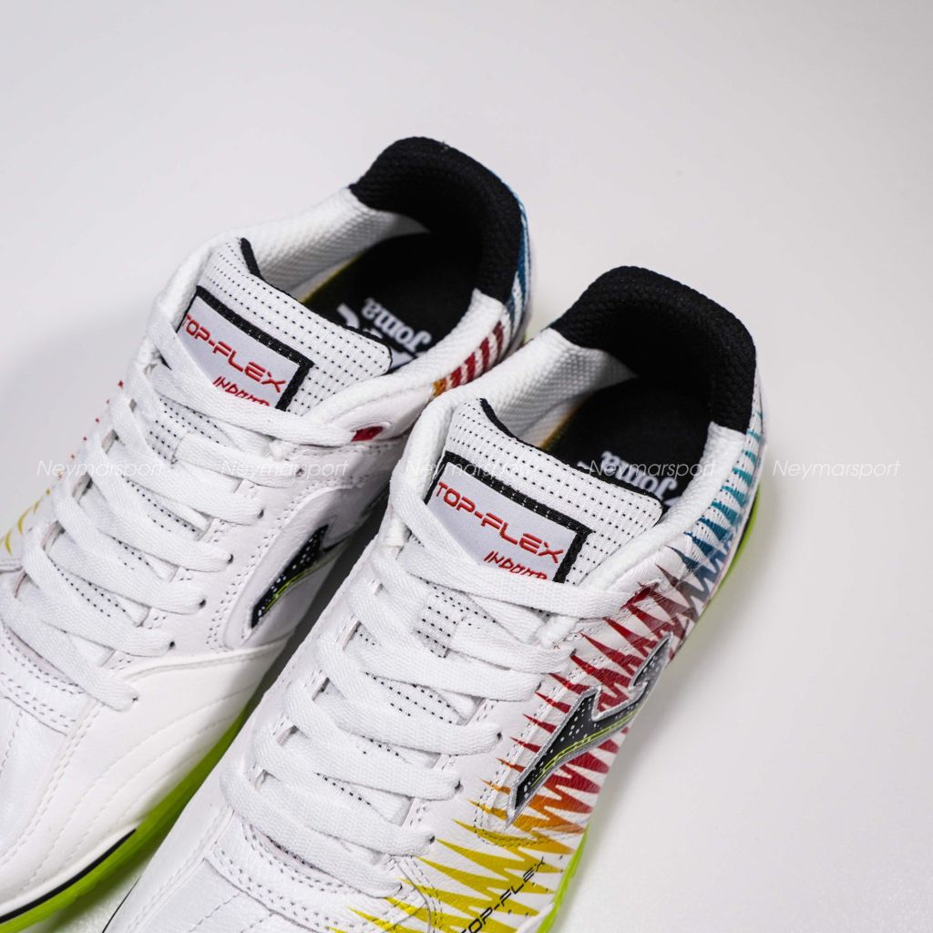Giày đá bóng Futsal JOMA Top Flex 2576 - White/Yellow/Red TOPW2576IN